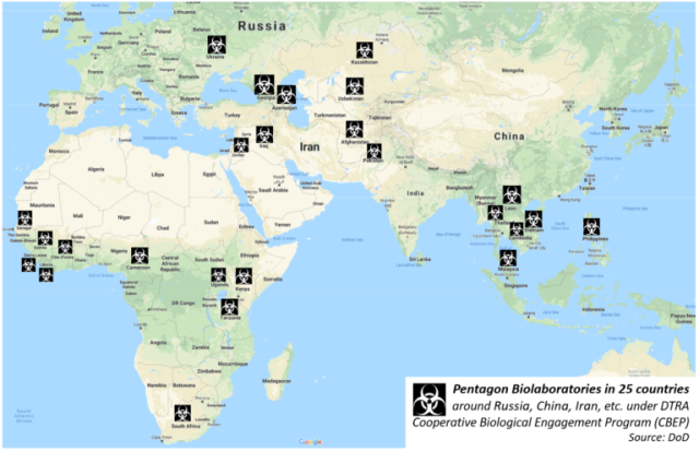 25 countries map biolabs